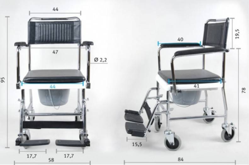 Кресло-коляска с туалетными принадлежностями Ergoforce Barry E 0807